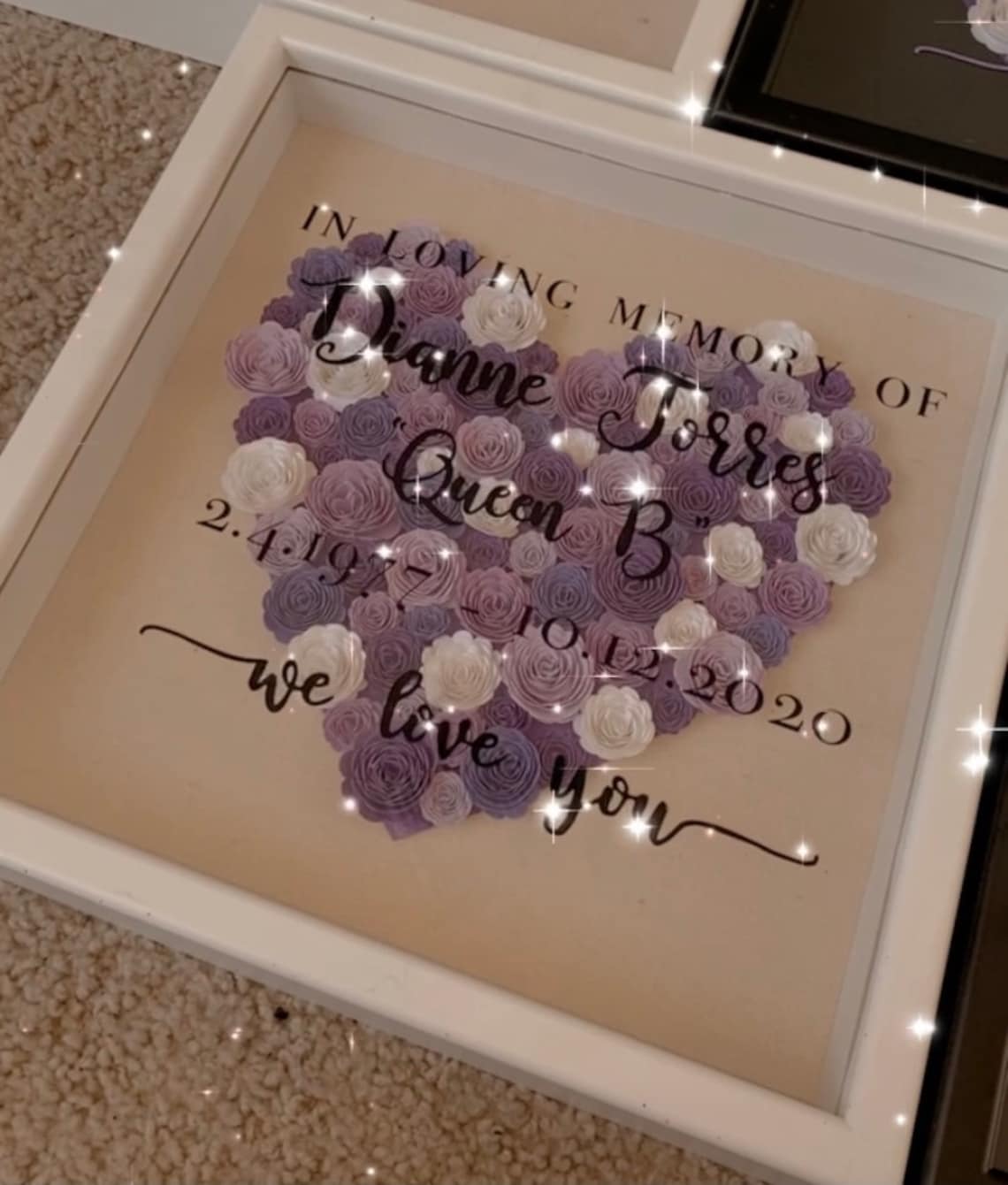 Memorial Shadow Box In Loving Memory Rest In Peace Etsy