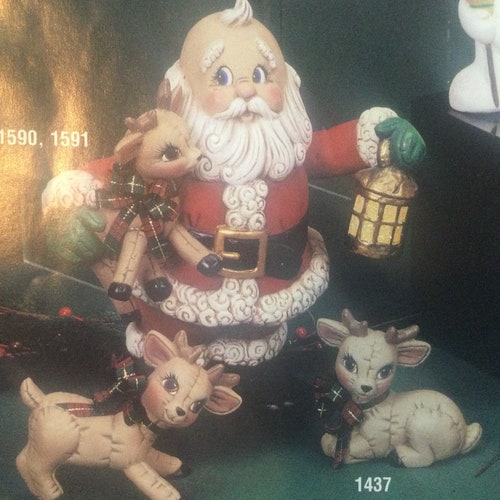 Unpainted Ceramic Bisque Santa Claus Praying Over Baby Jesus - Etsy