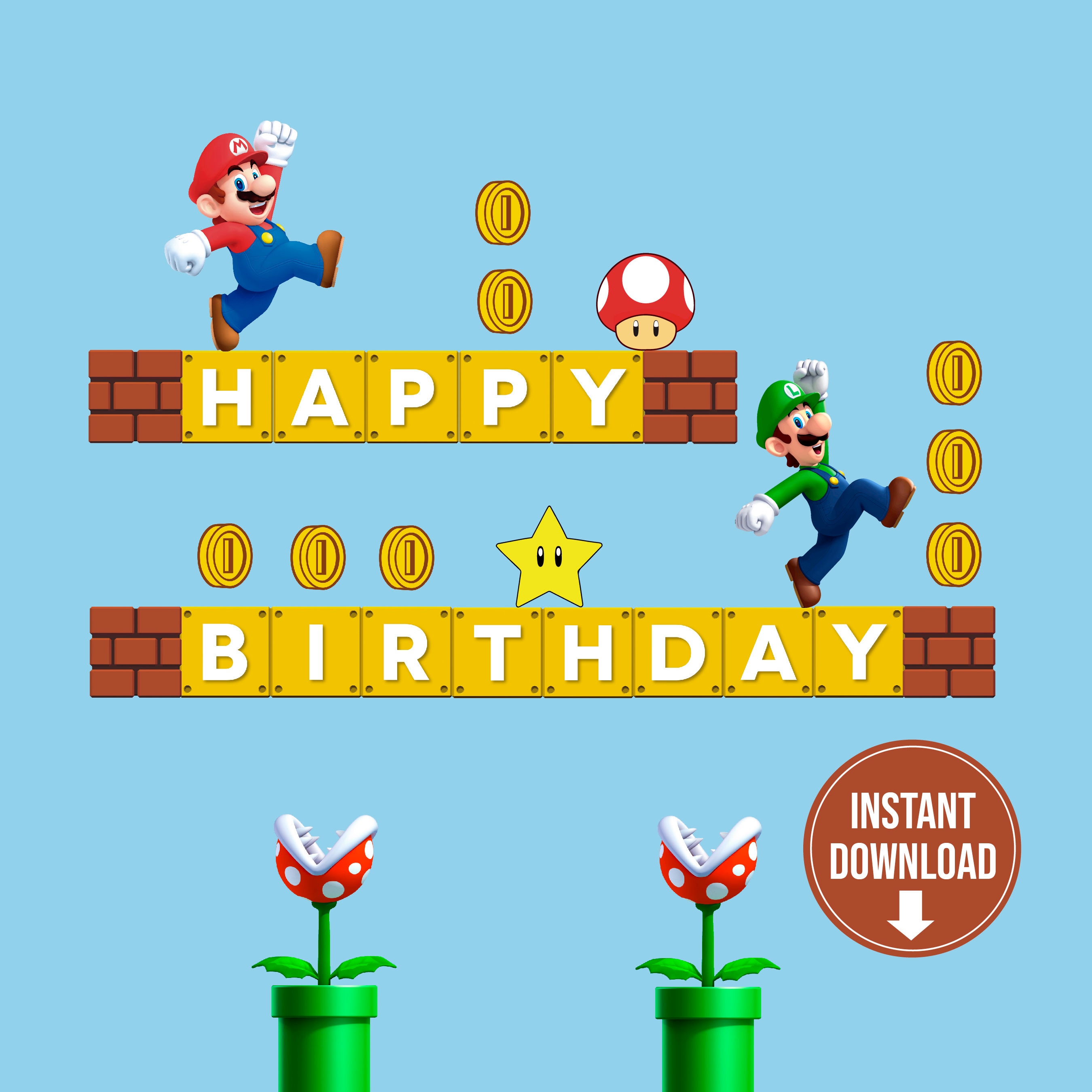 Golpe fuerte exposición Arriesgado Printable Super Mario Super Mario Inspired Birthday - Etsy Sweden