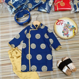 Baby, toddler ao dai Vietnamese traditional clothes for newborn, infants, babies, toddlers, boys image 4