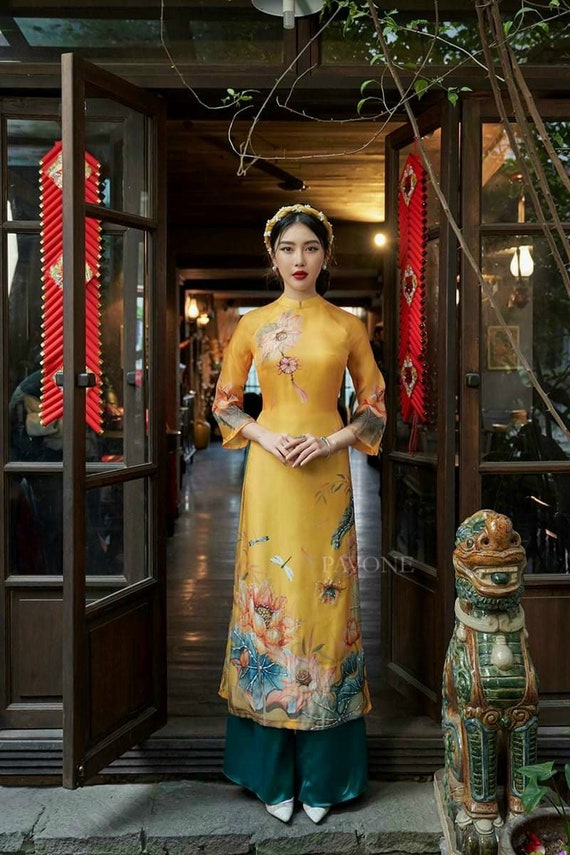 Women Ao Dai Vietnamese Traditional Dress for Female -  New