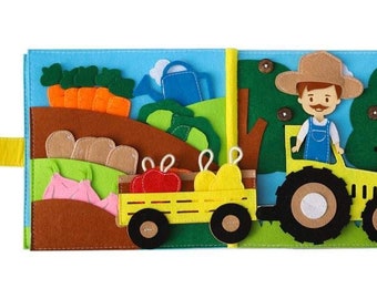 Handmade Felt book- Activity Quiet book- Farm Activity-Busy Book