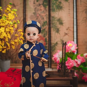 Baby, toddler ao dai Vietnamese traditional clothes for newborn, infants, babies, toddlers, boys image 2