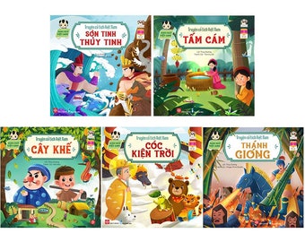 Set of 5 bilingual children folktale books - Vietnamese folktales