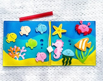 Ocean - handmade quiet book/ activity book/ felt book