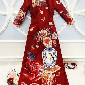 Silk Ao Dai Vietnamese Traditional Silk Dress for Women Female - Etsy UK