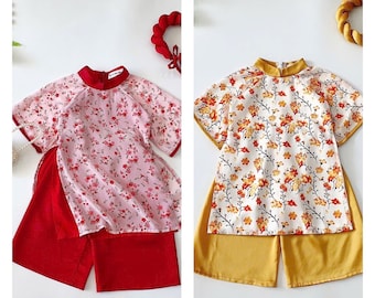 Bébé, petite fille ao dai- vêtements traditionnels vietnamiens pour enfants