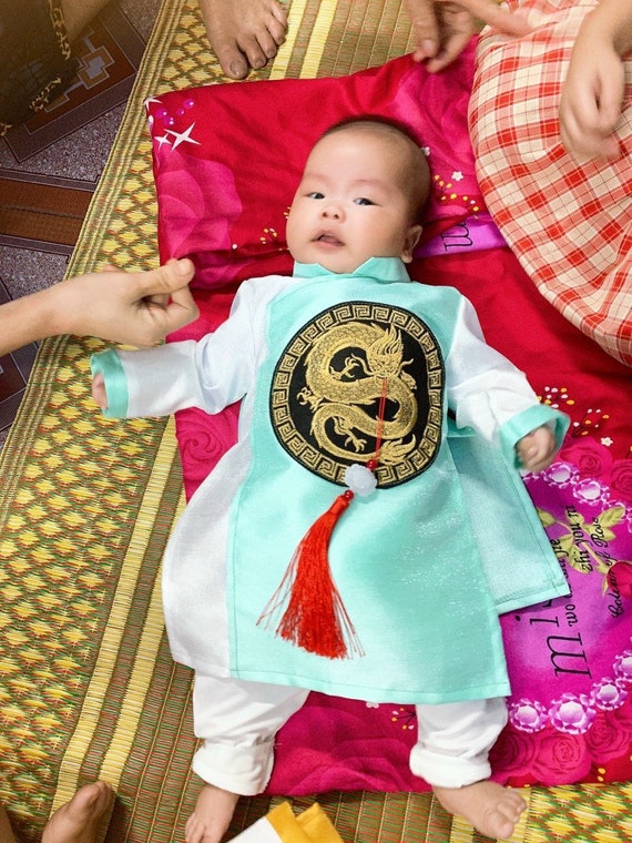 Vietnamese　for　dai　Etsy　ao　Baby　traditional　babies　boy　clothes　日本