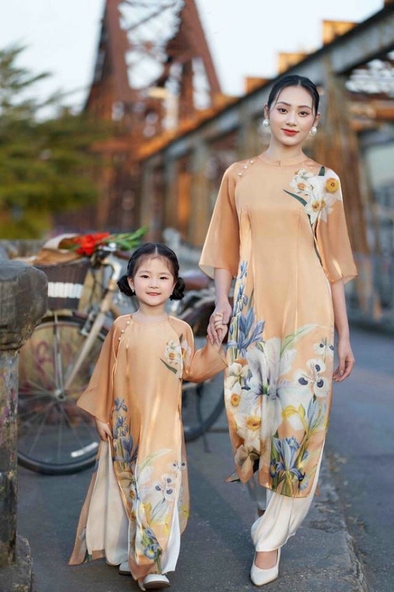 Women and Kid Ao Dai Vietnamese Traditional Dress for Female - Etsy  Singapore