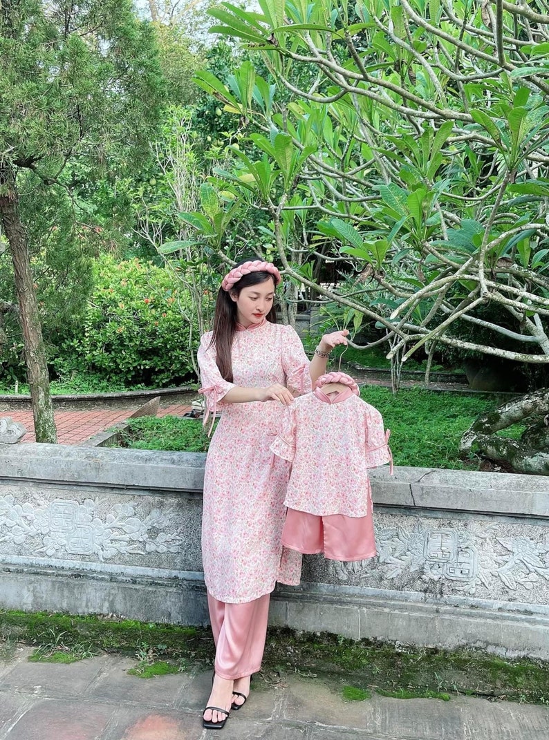 Bébé, nouveau-né, tout-petit et maman assortis ao dai-bébé, tout-petit, fille ao dai image 7