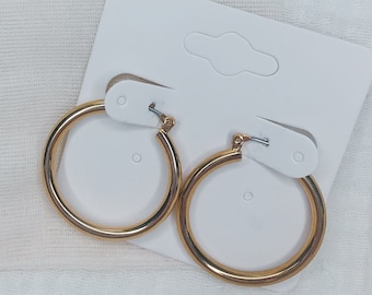 Small Basic Gold Hoop Earrings | Small Hoop Earrings | Minimal Hoop Earrings | 14k Gold Plated Earrings | Huggies | Hoops