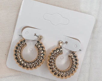 Gold Hoop Bubble Earrings | Small Hoop Earrings | Minimal Hoop Earrings | 14k Gold Plated Earrings | Huggies | Hoops