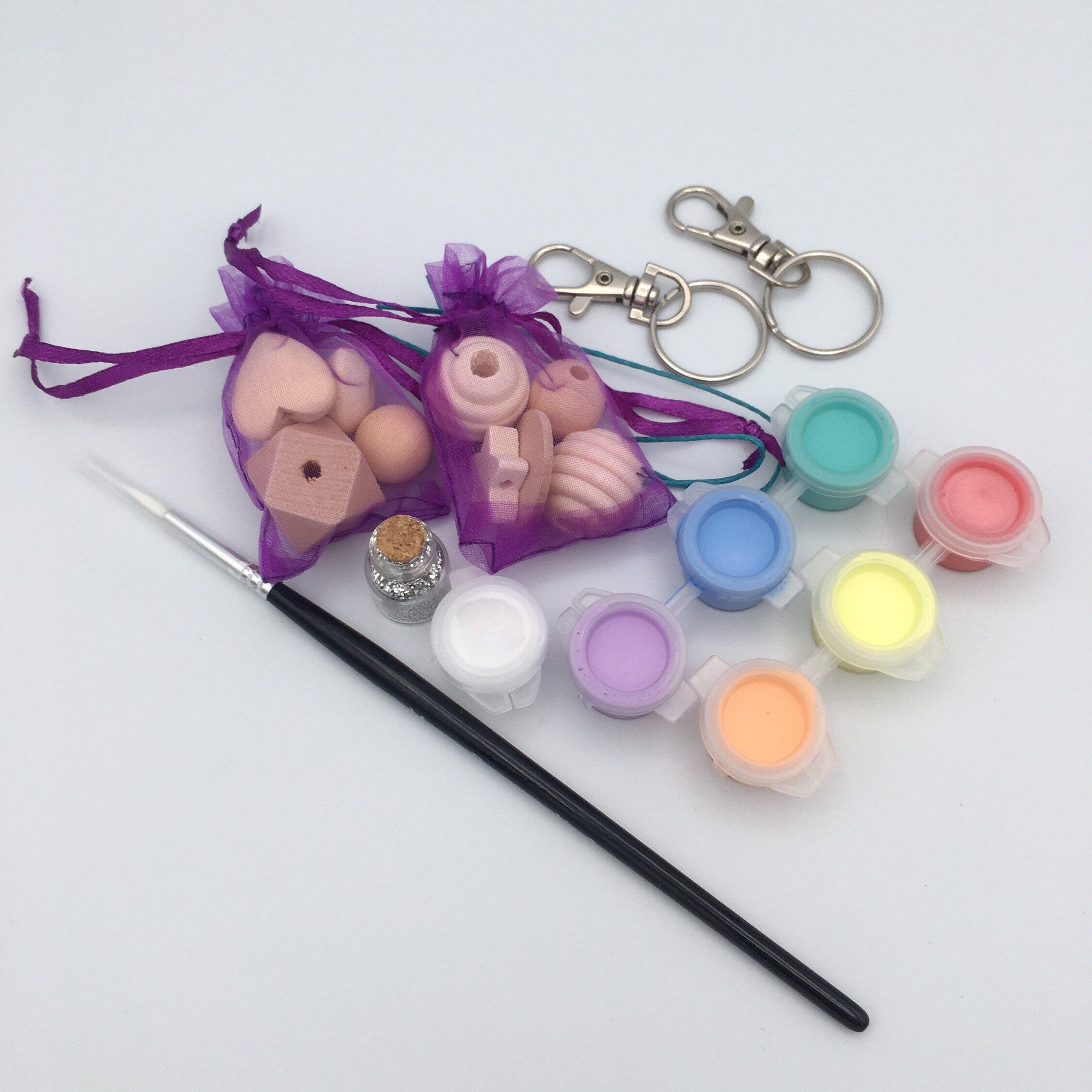 Wooden Bead Keyring Craft Kit Etsy