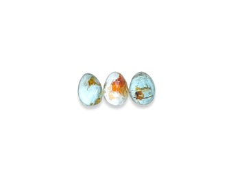 Fire Moss Aquamarine Cabochons Rose Cut - 8 - 9 mm