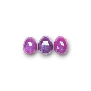 Purple Silk Ruby Cabochons Rose Cut - 9.5 to 10.5 mm