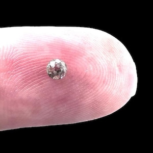 Rose Cut Salt and Pepper Diamond Cabochon: 2.3-2.4mm Round Gemstone