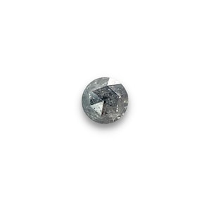 Rustic Salt and Pepper Diamond Cabochon: 3-3.3mm Rose Cut Gemstone