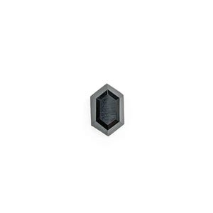 Black Onyx Flat Top Elongated Hexagon - 11 x 7 x 4 mm