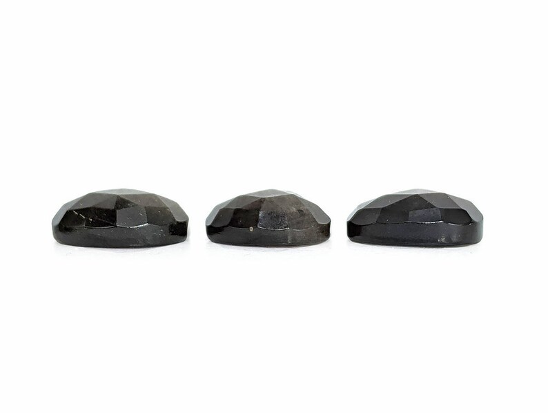 Silver Sheen Obsidian Cabochons Rose Cut Choose a single cabochon or a set of 3 12 to 13 mm