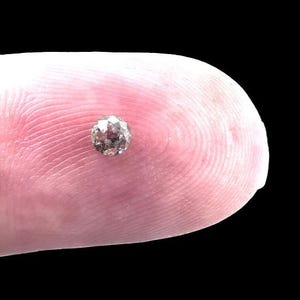 Rose Cut Salt & Pepper Diamond Cabochon: 2.5-2.6mm Round Gemstone