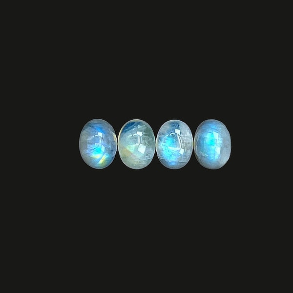 Rainbow Moonstone Cabochon Opaque Smooth Ovals - 8 x 6 mm - Moonstone Gemstone Cabochons