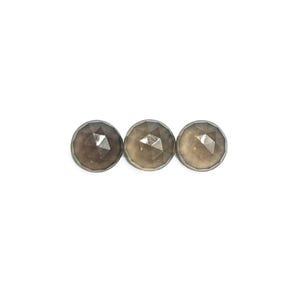 Smoky Quartz Cabochons Rose Cut - 8mm Round , Smokey Quartz Cabs