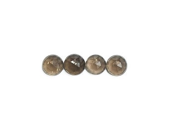 Smoky Quartz Cabochons Rose Cut - 7mm Round, Smokey Quartz Cabs