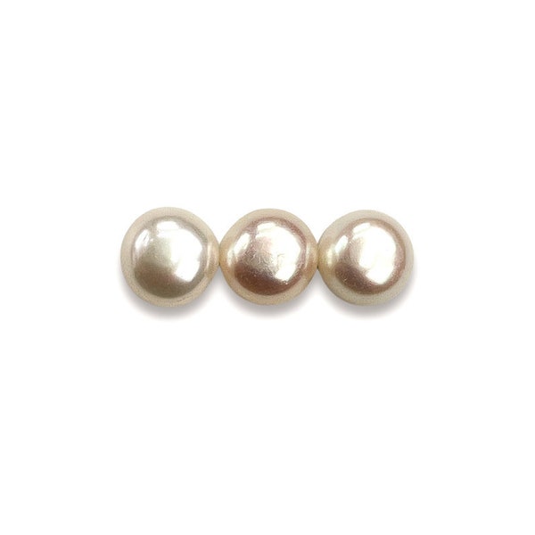 Freshwater Pearl Cabochons Smooth Cut - 8mm Pearl Cab, Flat Back Pearl