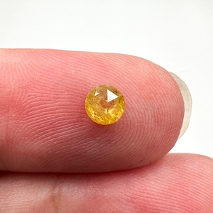 Yellow Diamond Cabochon Rose Cut - 4.2 mm Round, Rose Cut Diamond, Colored Diamonds