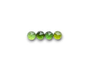 Green Tourmaline Cabochons: 6mm Round Rose Cut Chrome Tourmaline