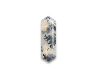 Translucent Dendritic Opal Extra-Large Elongated Hexagon - 30 x 10 x 4.5mm