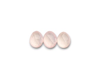 Rose Quartz Cabochons Rose Cut - 9.5 to 10.5 mm