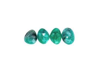 Brazilian Emerald Cabochons Rose Cut - 8.5 - 10 mm Rose Cut Emerald Stone