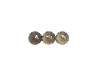 Smoky Quartz Cabochons Rose Cut - 8mm Round , Smokey Quartz Cabs