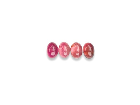 Tourmaline Cabochons Pink Smooth Cut - 7 x 5 mm Ovals, Tourmaline Gemstone