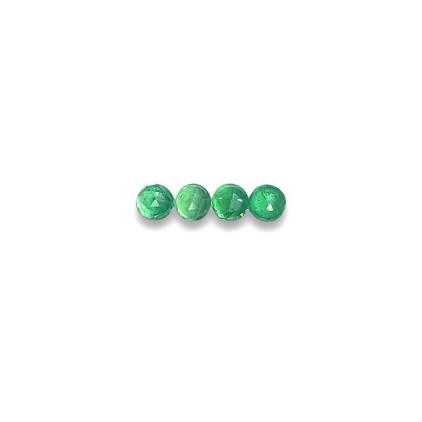 Green Tsavorite Garnet Cabochons Rose Cut - 4mm Round - Choose a single cabochon or a set of 2