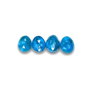 Neon Apatite Cabochons Rose Cut - 8 to 9 mm, Blue Apatite Stone