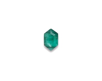 Brazilian Emerald Flat Top Elongated Hexagon - 11 x 7mm and 10 x 7mm