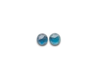Indicolite Blue Tourmaline Cabochons Rose Cut - 5mm round Tourmaline cabs