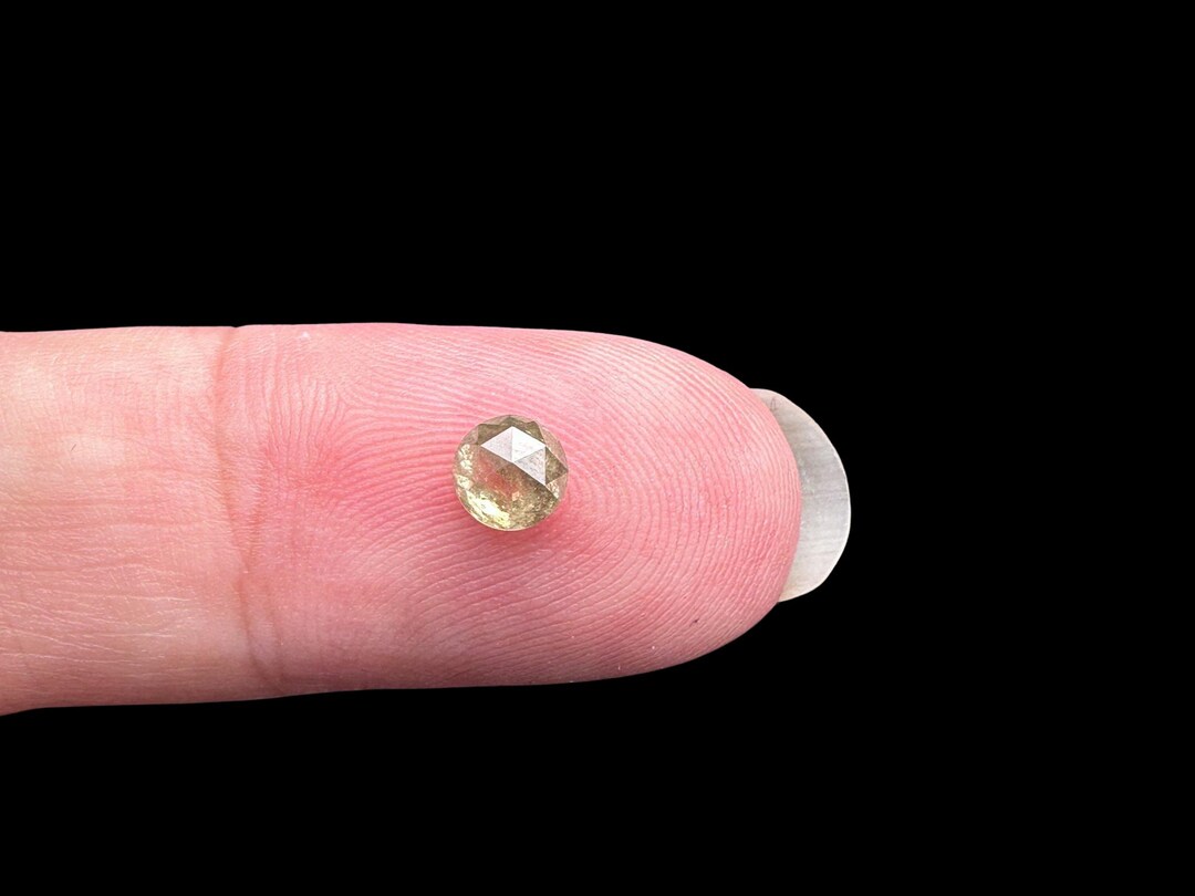 Cream White Diamond Mm Round Rose Cut Diamond Cabochon