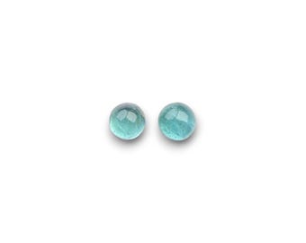 Indicolite Tourmaline Cabochon – Round Blue Gemstone, Jewelry Making (4.7mm)
