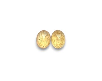 Light Golden Imperial Topaz Cabochons Rose Cut - 10 to 11 mm