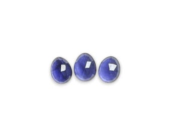 Blue Iolite Cabochons Rose Cut - 9 to 10.5 mm
