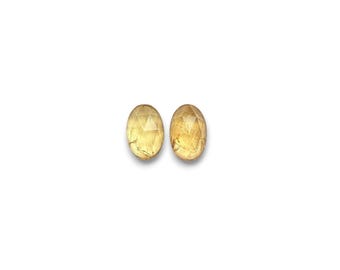 Light Golden Imperial Topaz Cabochons Rose Cut - 9 to 9.5 mm