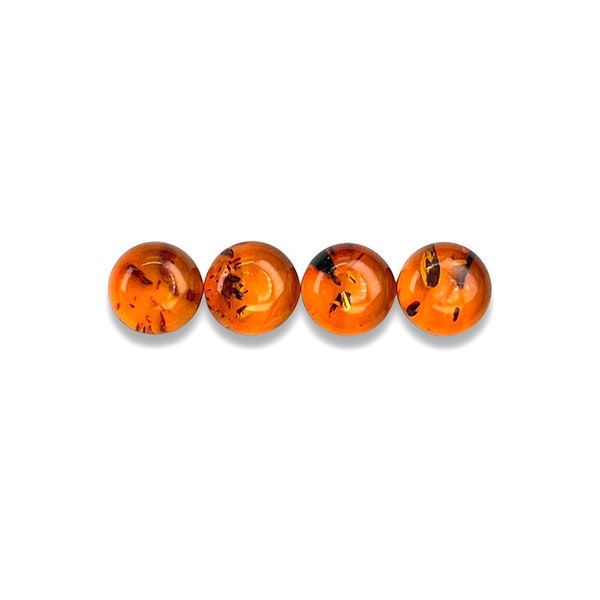 Baltic Amber Cabochons - 7mm round, Natural Amber Cabs, 7mm Amber Cabs