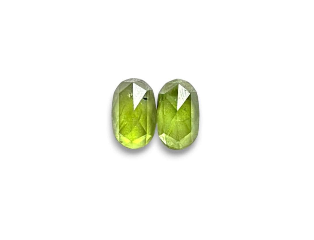 Peridot Cabochon Rose Cut - 12 .7 X 7.8 x 5.2 mm Pair