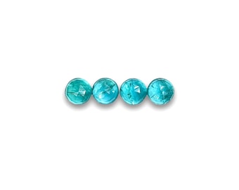 Paraiba Apatite Cabochons Rose Cut - 7 mm round - Choose a set of 4 or 2, or a single cabochon