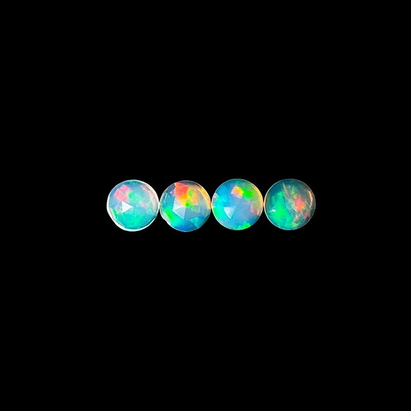 Ethiopian Opal Cabochons Rose Cut - 6mm round Welo Opal Cabochons, Rose Cut Opal