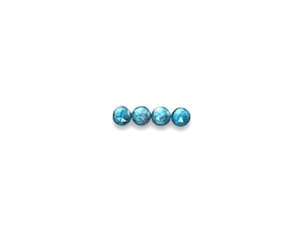 London Blue Topaz Cabochons Rose Cut - 4 mm Round