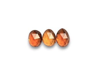 Amber Zircon Cabochons Rose Cut - 7.5 to 8.5 mm